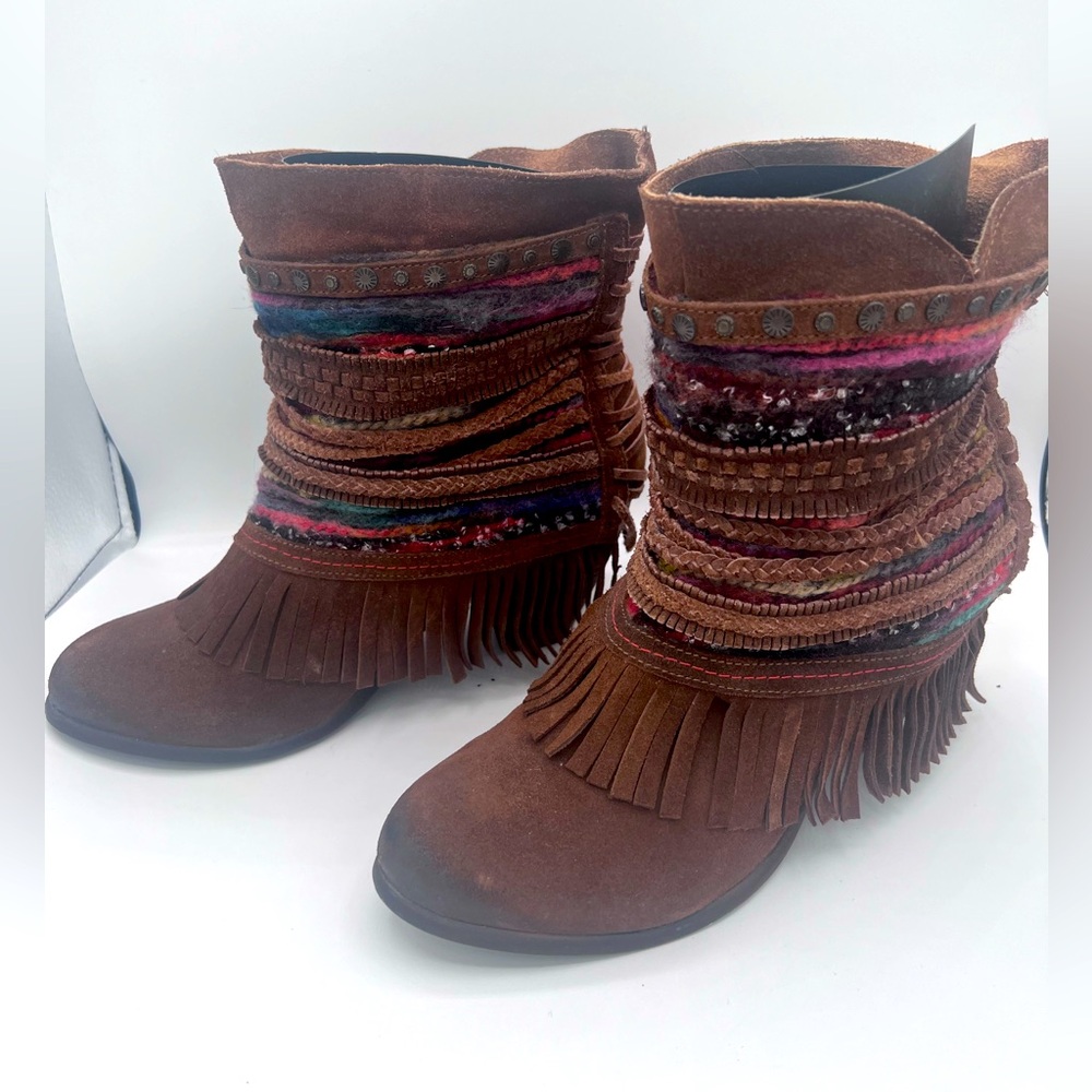 Boho chic ankle booties